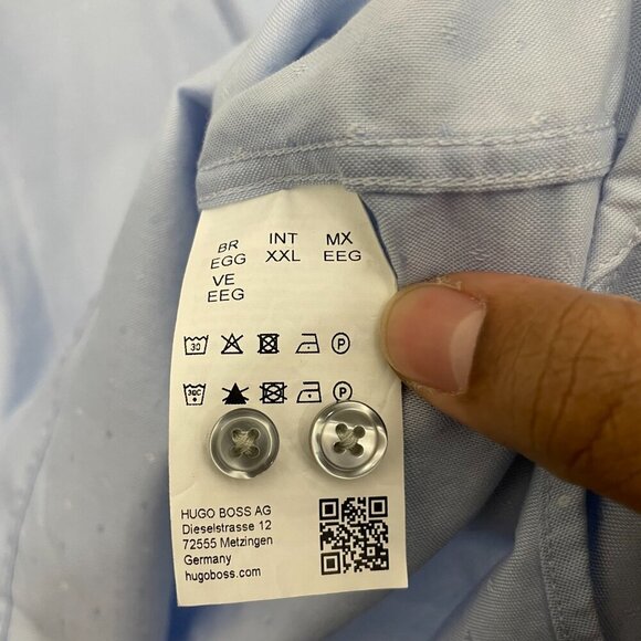 NEW Hugo Boss BOSS Dress Shirt Men 2XL Blue Slim Fit Button Down - Picture 5 of 10